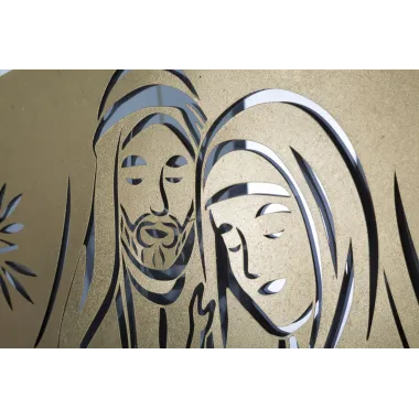 PANEL NATIVITY GOLD -B- 120X2X60 cm